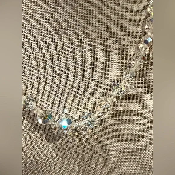 Laguna Crystal Beaded Choker Necklace and Clip Earrings - Picture 3 of 11